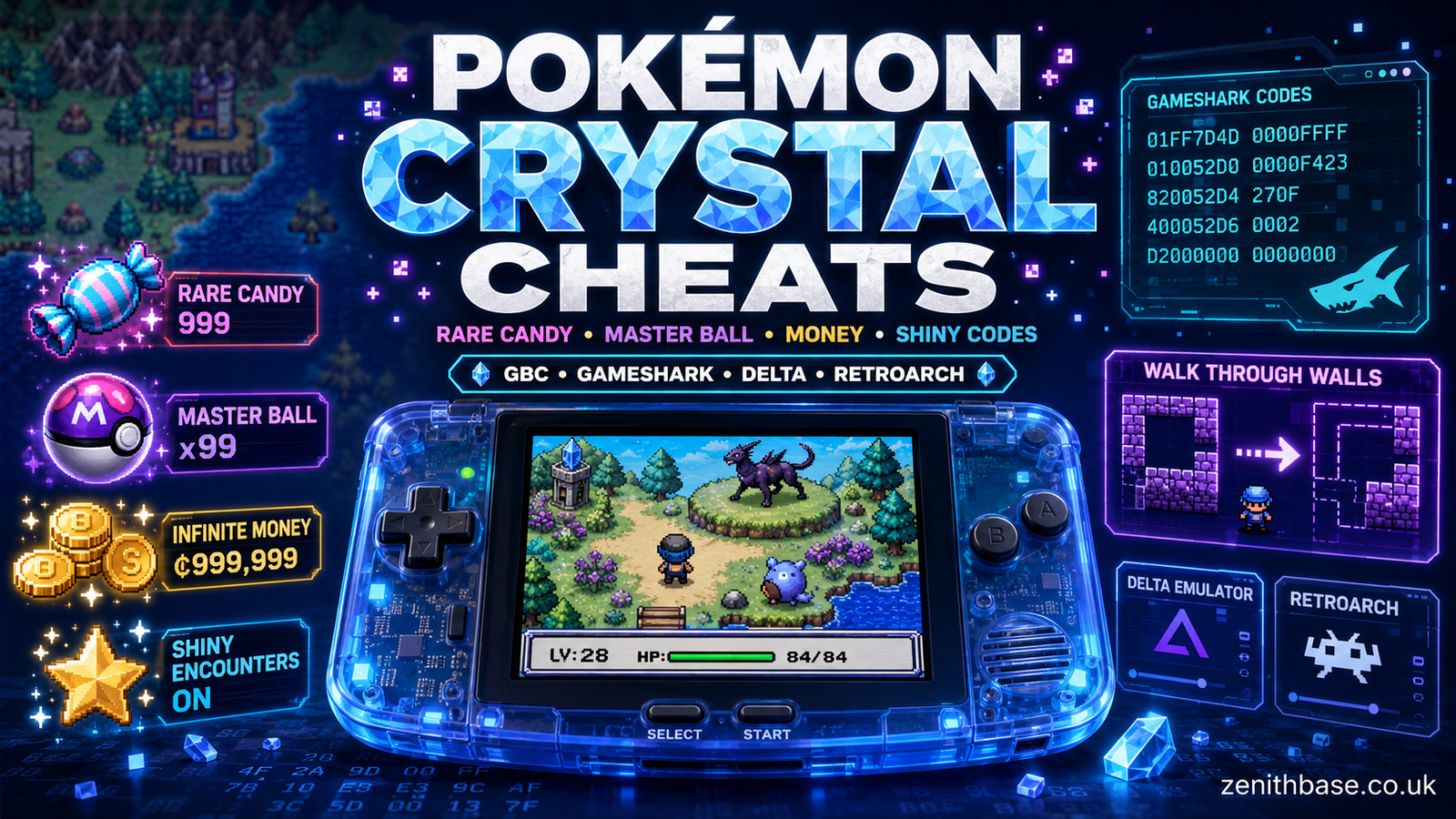 pokemon crystal cheats